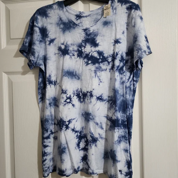 PINK Victoria's Secret Blue Tie-Dye Short Sleeve Tee L - Picture 1 of 5